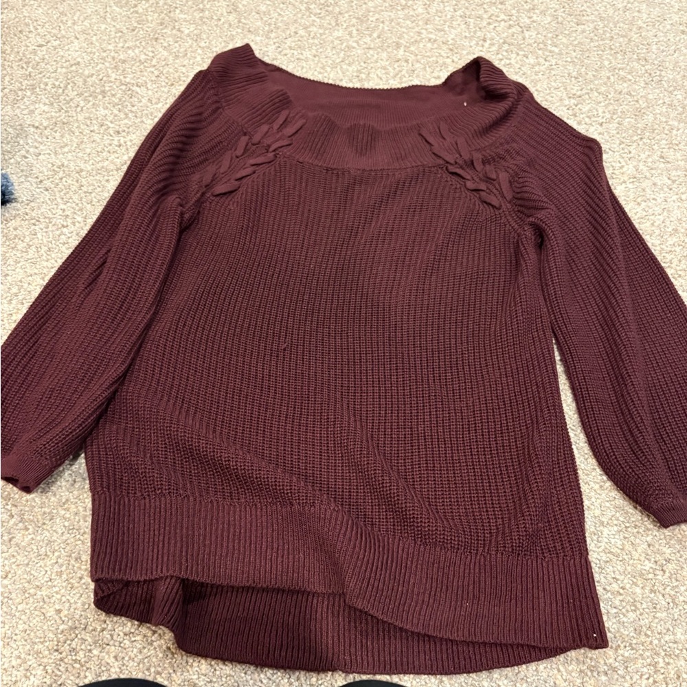 Soho Maroon Women's Cowl Neck Sweater